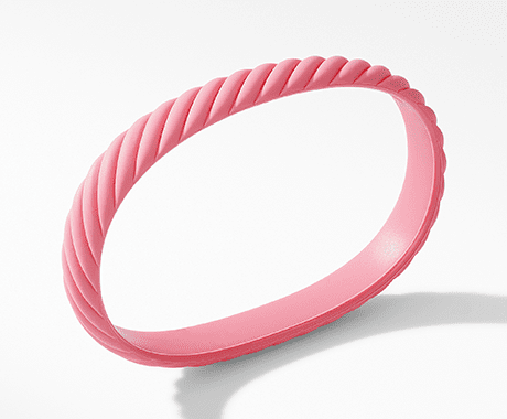 David Yurman Cable Pink Rubber Bracelet to support the Breast Cancer Research Foundation