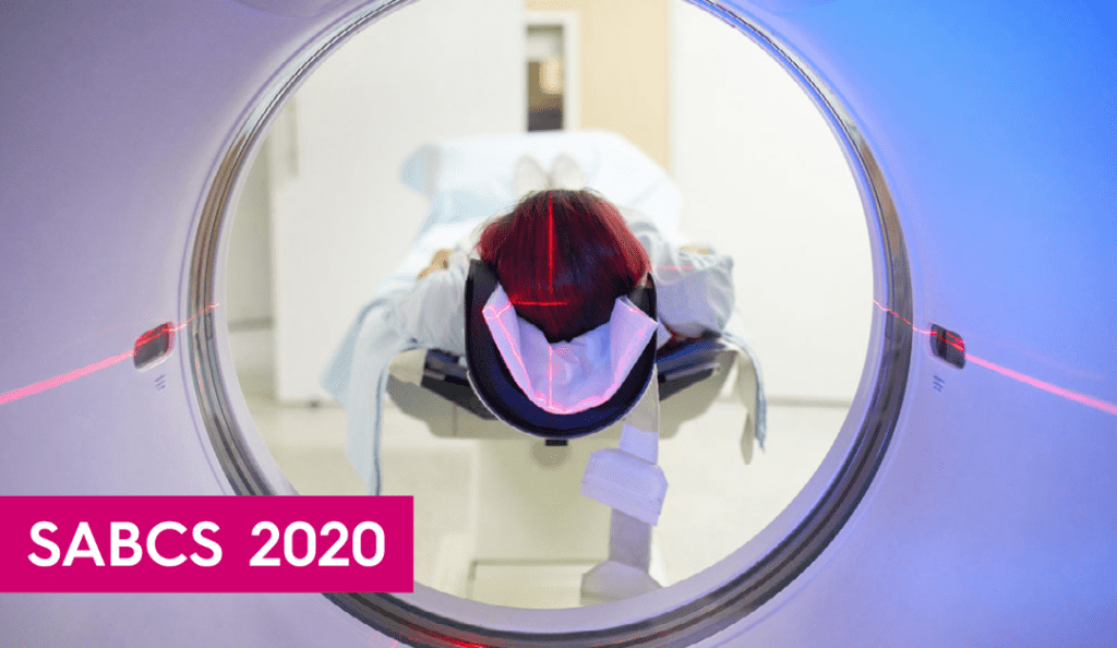 woman receives a CT scan of her brain