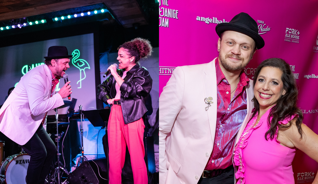 Matt DeAngelis, Laurie Hernandez, Tami Eagle Bowling at the 2024 Janice Jam