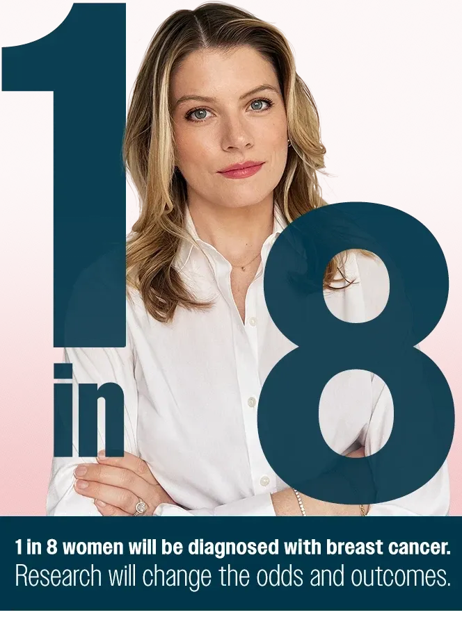 A portrait photo of a woman overlaps a grid of moving digital numbers with text that reads 