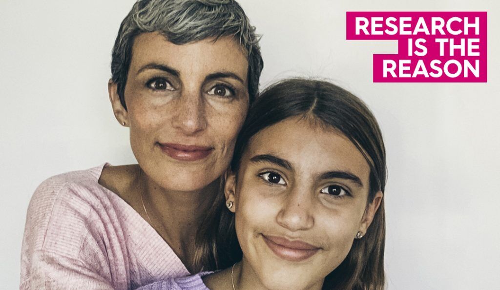 Portrait of Alicia and her daughter smiling